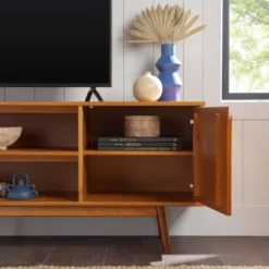 Solid Wood Mid-Century Modern TV Stand For TVs Up To 80" - Saracina Home 28 Solid Wood Mid-Century Modern TV Stand For TVs Up To 80" - Saracina Home -Home Furniture Shop GUEST 718deacd a6aa 48d3 a2de dc60399694ef