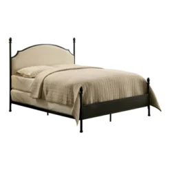 Geraldine Upholstered Headboard Poster Panel Bed Powder Coated Gun Metal - HOMES: Inside + Out -Home Furniture Shop GUEST 726242f6 c0f2 4911 bbef 9e647e7667d0