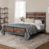 Queen Urban Chic Metal And Wood Plank Bed Brown - Saracina Home