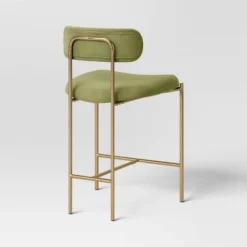 Orion Luxe Backed Counter Height Barstool With Brass Legs Olive Green Velvet - Threshold™ -Home Furniture Shop GUEST 7e783766 9223 4da7 9627 10de0ab7294f
