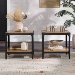 Set Of 2 Benny Urban Industrial Angle Iron Side Tables - Saracina Home -Home Furniture Shop GUEST 805a5e76 b2c9 47bf ac9c 7696f3043384