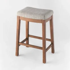 Candor Wood And Upholstered Saddle Counter Height Barstool - Threshold™ -Home Furniture Shop GUEST 80c1f2de 5ac5 48a3 9160 9e552e51230e