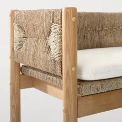 Elden Wood Bench With Woven Back And Loose Cushion Seat - Threshold™ Designed With Studio McGee 11 Elden Wood Bench With Woven Back And Loose Cushion Seat - Threshold™ Designed With Studio McGee -Home Furniture Shop GUEST 80c860d6 fb10 4439 978d 5bcb29b2d57b