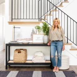Console Table With Woven Rattan Shelf Black - Threshold™ Designed With Studio McGee 20 Console Table With Woven Rattan Shelf Black - Threshold™ Designed With Studio McGee -Home Furniture Shop GUEST 8850858f 6d86 4502 8112 f583beb8eb20