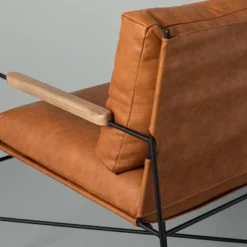 Faux Leather & Metal Accent Chair - Black/Brown - Hearth & Hand™ With Magnolia -Home Furniture Shop GUEST 888ba238 34ac 4f97 8dd6 ab72ff74e45c