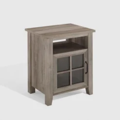 Transitional Classic Windowpane Storage Side Table - Saracina Home -Home Furniture Shop GUEST 88952578 f4c2 4317 9491 b95e5eff9454