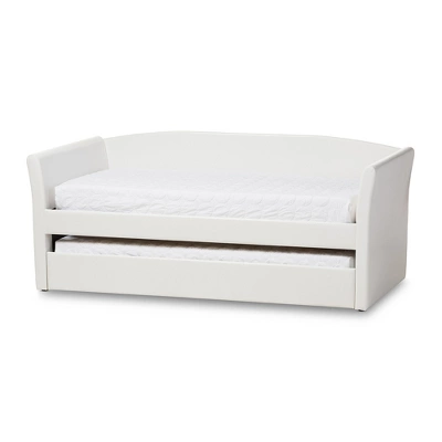 Twin Camino Modern And Contemporary Faux Leather Upholstered Daybed With Guest Trundle Bed - Baxton Studio 9 Twin Camino Modern And Contemporary Faux Leather Upholstered Daybed With Guest Trundle Bed - Baxton Studio - Image 7