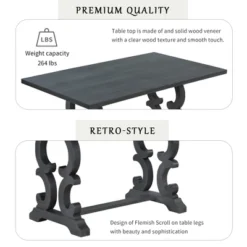 6 PCS Retro Dining Set With Unique-designed Table And Upholstered Chair-ModernLuxe -Home Furniture Shop GUEST 92a39d7a d42d 44b6 af94 926854eed90a