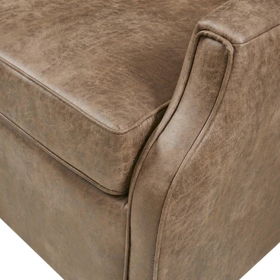 Glaser Faux Leather Swivel Chair Brown - Madison Park 8 Glaser Faux Leather Swivel Chair Brown - Madison Park - Image 6