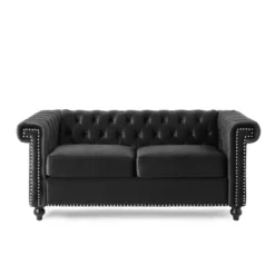 Brinkhaven Modern Glam Tufted Velvet Loveseat With Nailhead Trim - Christopher Knight Home -Home Furniture Shop GUEST 931465da fe47 42fe 9be8 4ce9dca19648