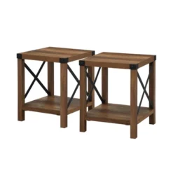 Set Of 2 Sophie Rustic Farmhouse X Frame Side Tables - Saracina Home -Home Furniture Shop GUEST 94f15c68 b382 4925 90f4 ac7532c4c41e