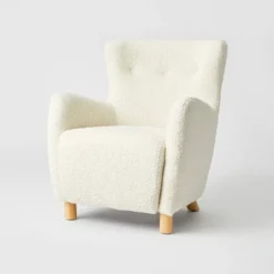 Kessler Wingback Faux Sherling Accent Chair Cream - Threshold™ Designed With Studio McGee 15 Kessler Wingback Faux Sherling Accent Chair Cream - Threshold™ Designed With Studio McGee -Home Furniture Shop GUEST a09f34e6 88c9 4d02 ba31 f262090269f8