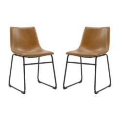 Set Of 2 Laslo Modern Upholstered Faux Leather Dining Chairs - Saracina Home -Home Furniture Shop GUEST a575f745 32e2 4880 af78 c97be1dbada8