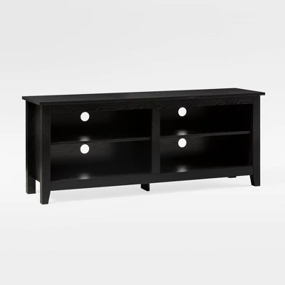 Transitional 4 Cubby Wood Open Storage TV Stand For TVs Up To 65"- Saracina Home 12 Transitional 4 Cubby Wood Open Storage TV Stand For TVs Up To 65"- Saracina Home - Image 10