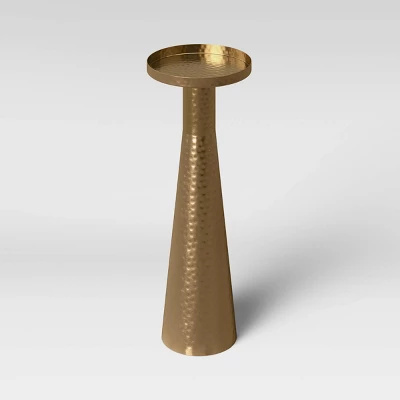 Alester Round Hammered Metal Drink Table Brass - Threshold™ 4 Alester Round Hammered Metal Drink Table Brass - Threshold™ - Image 2