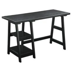 Designs2Go Trestle Desk With Shelves - Breighton Home -Home Furniture Shop GUEST aa86743b 8e79 40c2 a6bb 7fbdc03f49ae