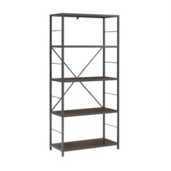 63" 4 Shelf Industrial Transitional Tall Bookshelf - Saracina Home -Home Furniture Shop GUEST ab82027f f17b 4ed3 b4bd 3cb00f9141d7