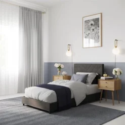 Yanis Upholstered Bed With USB - Room & Joy -Home Furniture Shop GUEST abc33062 618f 4faf 8345 322edc2b568e