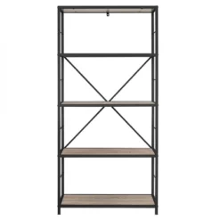 63" 4 Shelf Industrial Transitional Tall Bookshelf - Saracina Home -Home Furniture Shop GUEST ae28e843 9ead 4866 887b 69c057f32e71