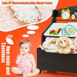 Costway Kids Wooden Toy Storage Unit Organizer W/Rolling Toy Box & Plastic Bins NaturalEspresso 20 Costway Kids Wooden Toy Storage Unit Organizer W/Rolling Toy Box & Plastic Bins NaturalEspresso -Home Furniture Shop GUEST afc4f8c4 324e 4563 81ff d202841d1460