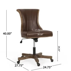 Coulee Contemporary Upholstered Roll Back Swivel Office Chair Dark Brown/Natural - Christopher Knight Home 24 Coulee Contemporary Upholstered Roll Back Swivel Office Chair Dark Brown/Natural - Christopher Knight Home -Home Furniture Shop GUEST b5c43bc6 3348 4a01 85ce 9caa9e8dcbbf