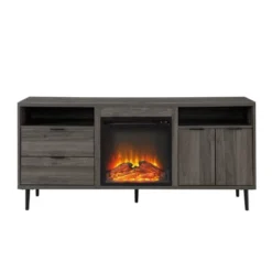 Ronan Modern Storage With Electric Fireplace TV Stand For TVs Up To 65" - Saracina Home -Home Furniture Shop GUEST b706d540 dab6 4171 93de 408c264fa232