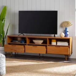 Cara 3 Drawer Mid-Century Modern 3 Drawer TV Stand For TVs Up To 80" - Saracina Home 27 Cara 3 Drawer Mid-Century Modern 3 Drawer TV Stand For TVs Up To 80" - Saracina Home -Home Furniture Shop GUEST b7160973 1c5a 4aa1 ad9a e32bedffb8a0
