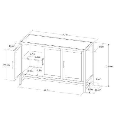 Warwick 3 Door Accent TV Stand For TVs Up To 59" - Threshold™ 10 Warwick 3 Door Accent TV Stand For TVs Up To 59" - Threshold™ - Image 8