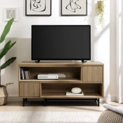 Modern Reeded Door Extendable TV Stand For TVs Up To 50" - Saracina Home 18 Modern Reeded Door Extendable TV Stand For TVs Up To 50" - Saracina Home -Home Furniture Shop GUEST bf94a3de 05cc 4e30 8008 521b3ccde76b
