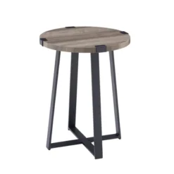 Wrightson Urban Industrial Faux Wrap Leg Round Side Table - Saracina Home -Home Furniture Shop GUEST c0dad188 2808 4653 a67c 8188c7921417