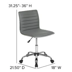 Emma And Oliver Low Back Designer Armless Ribbed Swivel Task Office Chair -Home Furniture Shop GUEST d0e699da fac0 4ff7 9690 360cf895b260
