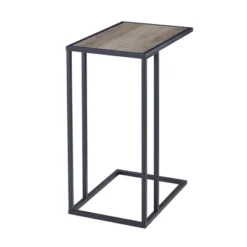 23" Modern Rectangle Two-Tone C Side Table With Metal Base - Saracina Home -Home Furniture Shop GUEST d20774fc 5fe4 4fa9 bf5f cf9fd585efd4