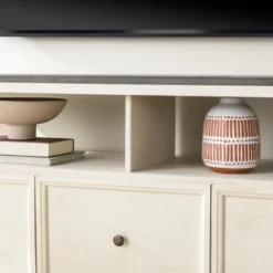 Farmhouse 3 Drawer Wood TV Stand For TVs Up To 65" - Saracina Home -Home Furniture Shop GUEST d2a8912d 02cb 44ea b702 70dc6cc40fcc