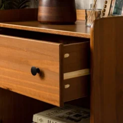 Set Of 2 Katie Transitional Tray Top 1 Drawer Solid Wood Nightstands Caramel - Saracina Home -Home Furniture Shop GUEST d6c58c76 0690 448a 9554 69c6d963e275