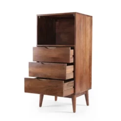 Rabun Handcrafted Mid-Century Modern Mango Wood 3 Drawer Chest Light Oak - Christopher Knight Home -Home Furniture Shop GUEST dc59edd3 be23 4875 a2f3 7c638166947b