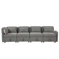 122.8" Minimalist Convertible Modular Sofa, Upholstered Sectional Sofa Couch With 5 Pillows-ModernLuxe -Home Furniture Shop GUEST dce9fb95 745e 49c9 aade a8aed3acddf8