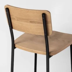 Wood & Steel Bar Stool - Natural/Black - Hearth & Hand™ With Magnolia -Home Furniture Shop GUEST dd89e9f1 7a47 4584 b4ec a8a659027411