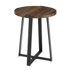 Wrightson Urban Industrial Faux Wrap Leg Round Side Table - Saracina Home -Home Furniture Shop GUEST de11acff 57fb 43ae ba23 8b22beb8247c