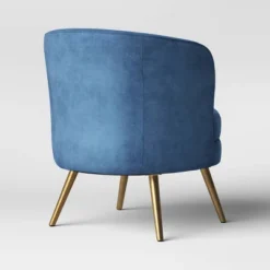 Beadle Accent Chair With Brass Leg Velvet Blue - Project 62™ 7 Beadle Accent Chair With Brass Leg Velvet Blue - Project 62™ -Home Furniture Shop GUEST e11583ec 29c6 45c1 beb3 aaaa0bb28088