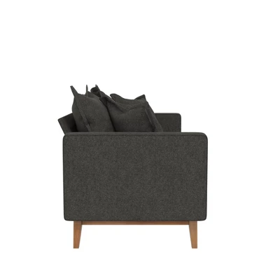 Maryan Pillowback Wood Stretcher Sofa Gray Linen - Room & Joy 6 Maryan Pillowback Wood Stretcher Sofa Gray Linen - Room & Joy - Image 4