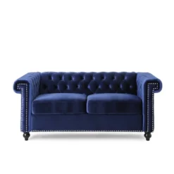 Brinkhaven Modern Glam Tufted Velvet Loveseat With Nailhead Trim - Christopher Knight Home -Home Furniture Shop GUEST e6dbdeaf b34f 4bb9 8c55 a2bef1478ebe