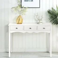 Costway Console Table Hall Table Side Table Desk Accent Table 3 Drawers Entryway White 12 Costway Console Table Hall Table Side Table Desk Accent Table 3 Drawers Entryway White -Home Furniture Shop GUEST e6e72db3 43b3 42d6 95f8 7e6c90496612