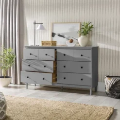 Stiva Classic Mid-Century Modern Horizontal 6 Drawer Dresser - Saracina Home -Home Furniture Shop GUEST e847531c 2c4a 4097 aef2 3432f53dd370