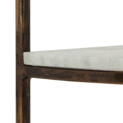 33.5" Bainville Modern Glam Handcrafted Marble Half Round Etagere Bookcase Natural White/Antique Brass - Christopher Knight Home 9 33.5" Bainville Modern Glam Handcrafted Marble Half Round Etagere Bookcase Natural White/Antique Brass - Christopher Knight Home -Home Furniture Shop GUEST e8e9bc5f cfde 4ca6 8d2c 47465c627aa2