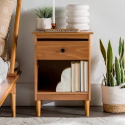 Stiva Classic Mid-Century Modern 1 Drawer Nightstand - Saracina Home -Home Furniture Shop GUEST ee2f70db 4e78 4367 afb5 cf038cb6780d