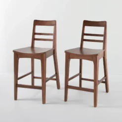 2pk Wood Ladder Back Counter Stool - Hearth & Hand™ With Magnolia -Home Furniture Shop GUEST ee6c4703 9f16 41d1 a9aa 86444f5abf5f