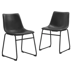 Set Of 2 Laslo Modern Upholstered Faux Leather Dining Chairs - Saracina Home -Home Furniture Shop GUEST f09ca4a2 22b8 4c1e 90a5 214c5268ba1a