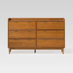 Mid-Century Modern Solid Wood 6 Drawer Double Dresser - Saracina Home -Home Furniture Shop GUEST f40a606f 0c8e 43a8 b20e 6173eadd8c07