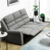 HOMCOM Recliner Sofa Couch With Easy Pull Handles And Adjustable Footrest, 3 Seater Sofa Modern Couch, Gray -Home Furniture Shop GUEST f46da0ef 33d1 4257 9d82 621811f937e2