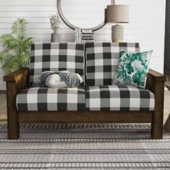Jovie Gingham Rustic Loveseat - HOMES: Inside + Out